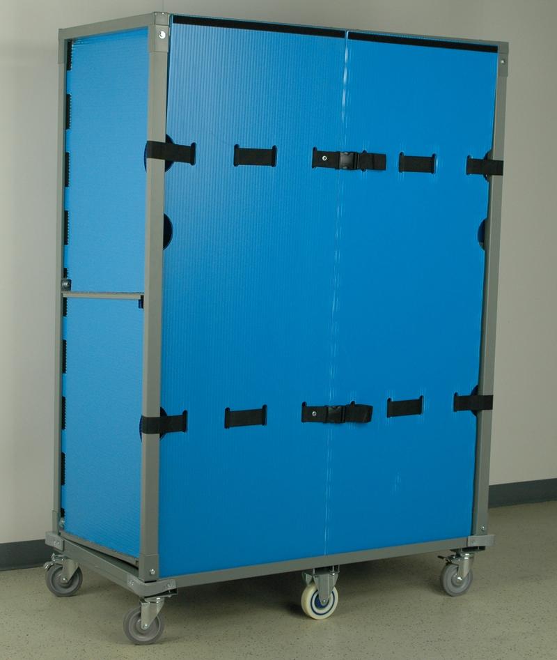 Stackbin Enclosed (2) Shelf Steel Cart